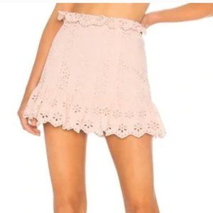 Tularosa Light Pink Eyelet Mini Skirt